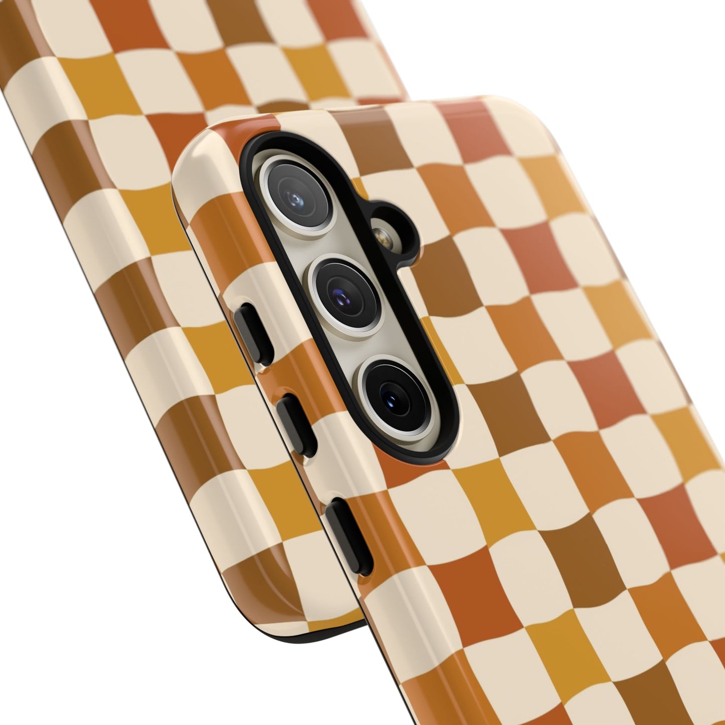 Boho Checked Phone Case, Checkerboard Design, Durable Protection, Phone Cover, Phone case For iPhone and Samsung, Trendy Phone Cover