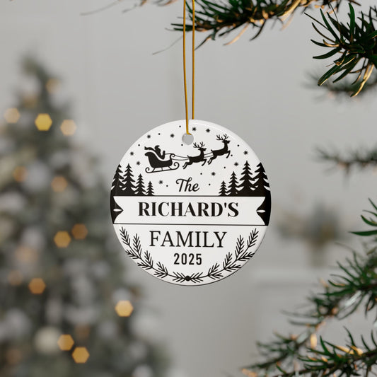 Personalized Decorative Ceramic Ornaments, Family Ornaments for Christmas, Holiday Decor, Unique Gift Ideas, Double-Sided Design