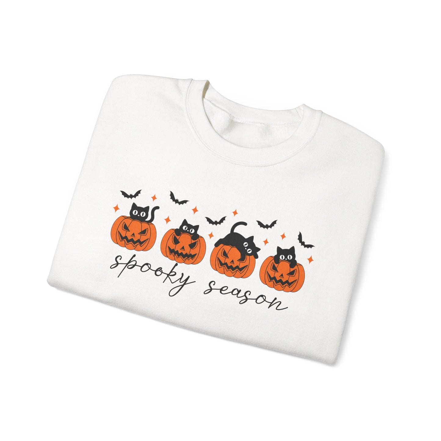 Spooky Season Crewneck Sweatshirt, Halloween Gift, Cozy Fall Apparel, Unisex Sweatshirt, Pumpkin Decor, Bat Lovers