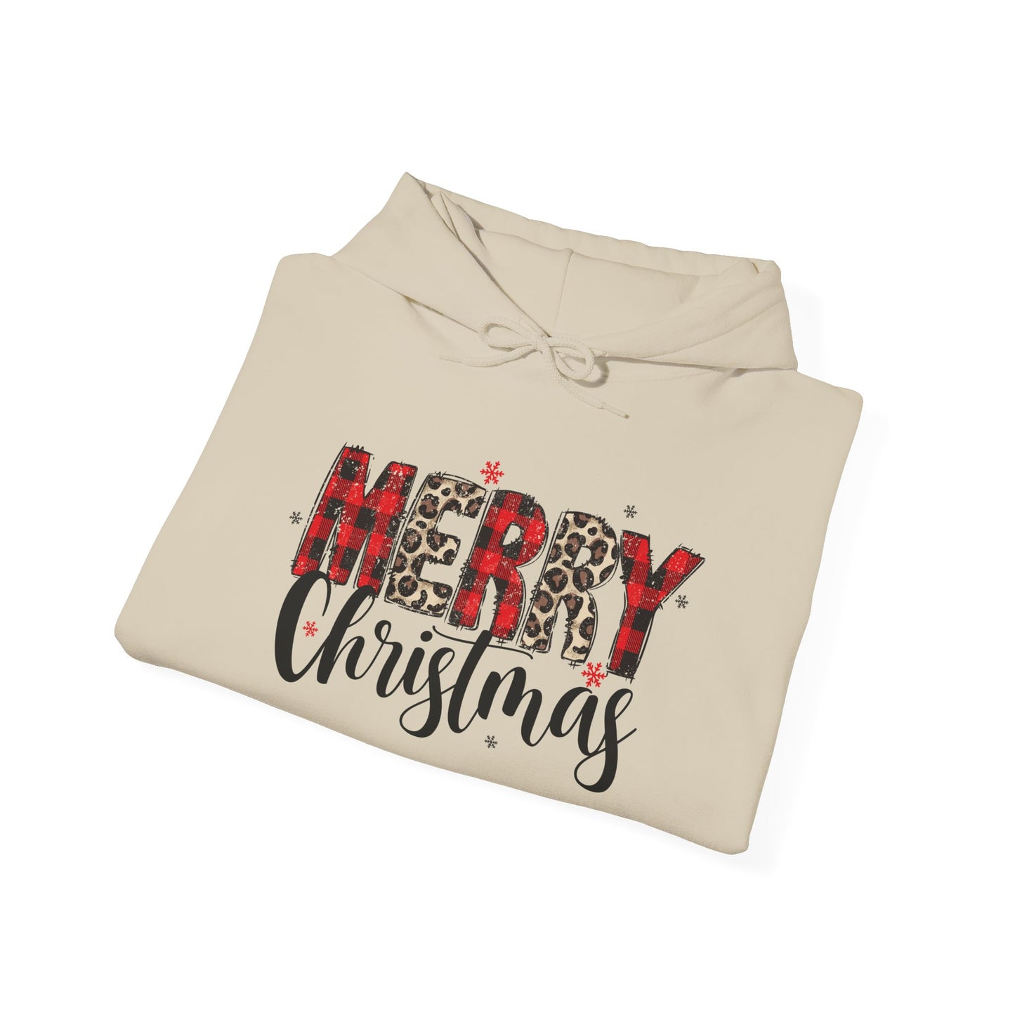 Merry Christmas Hooded Sweatshirt, Cozy Holiday Hoodie, Winter Gift, Christmas Apparel, Festive Sweatshirt, Unisex Christmas Wear