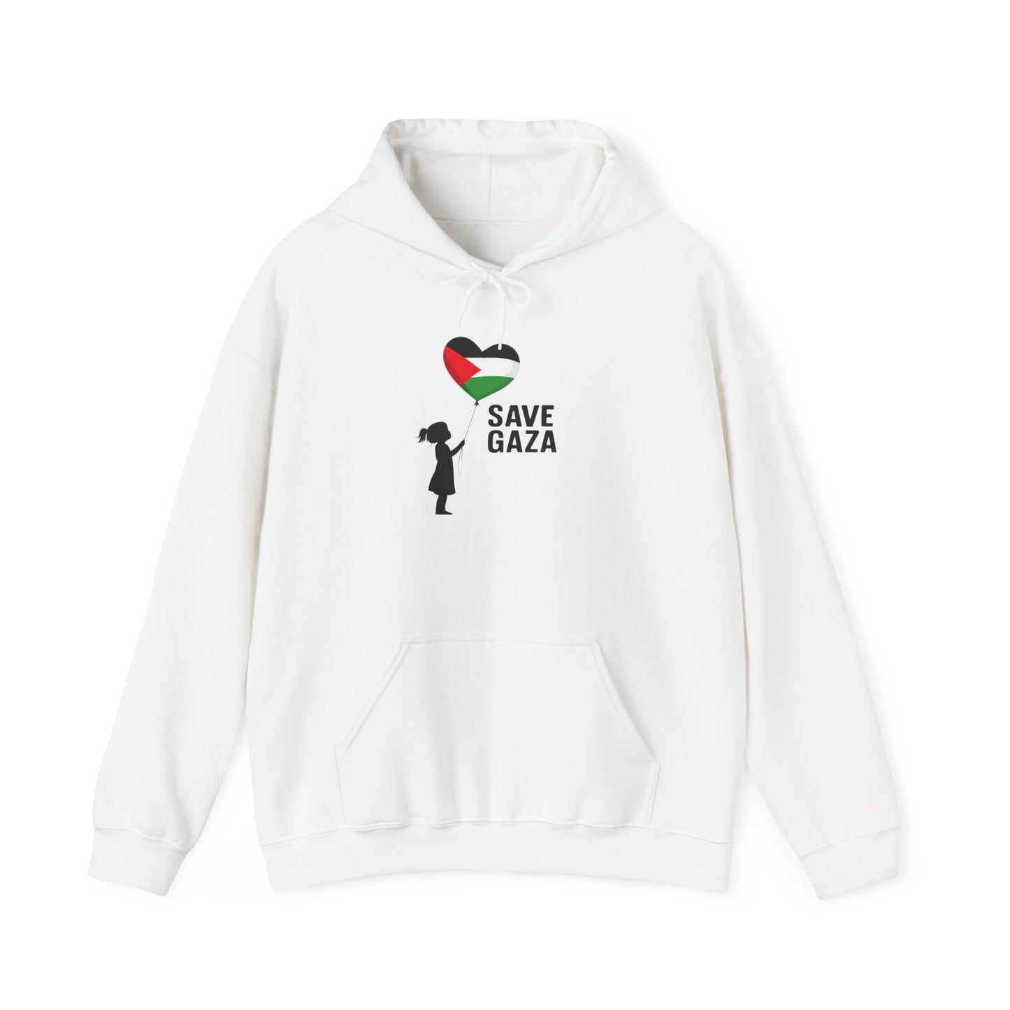 Unisex Heavy Blend Hooded Sweatshirt, Save Gaza, Statement Hoodie, Comfortable Casual Wear, Gift for Activists, Peace Supporters