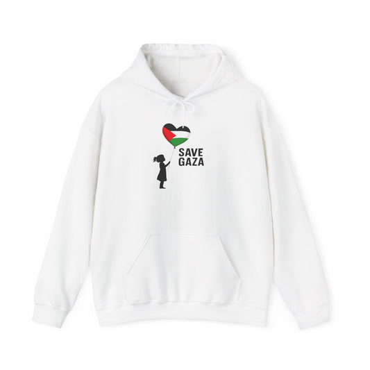 Unisex Heavy Blend Hooded Sweatshirt, Save Gaza, Statement Hoodie, Comfortable Casual Wear, Gift for Activists, Peace Supporters