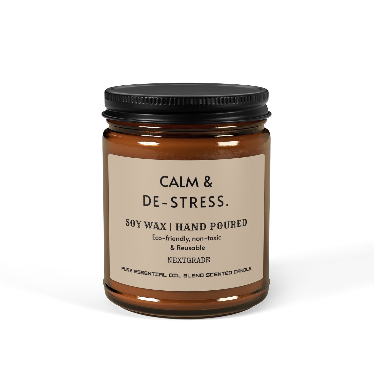 Calm And De Stress Soy Wax Candle, Candle Gift, Hand Poured Candle, Scented Candles, Coconut Apricot Wax (4oz, 9oz)