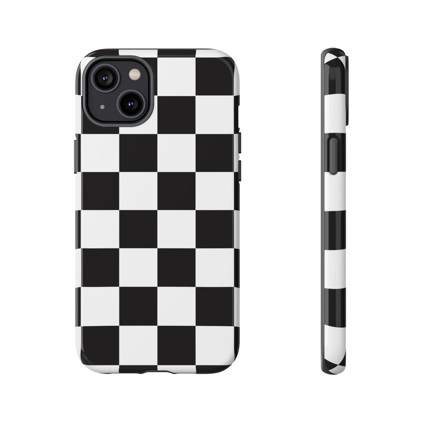 Black and White Checker iPhone Case, Stylish iPhone Cover for Teens, Holiday Gift, Unique Mobile Accessories, Tough Protection