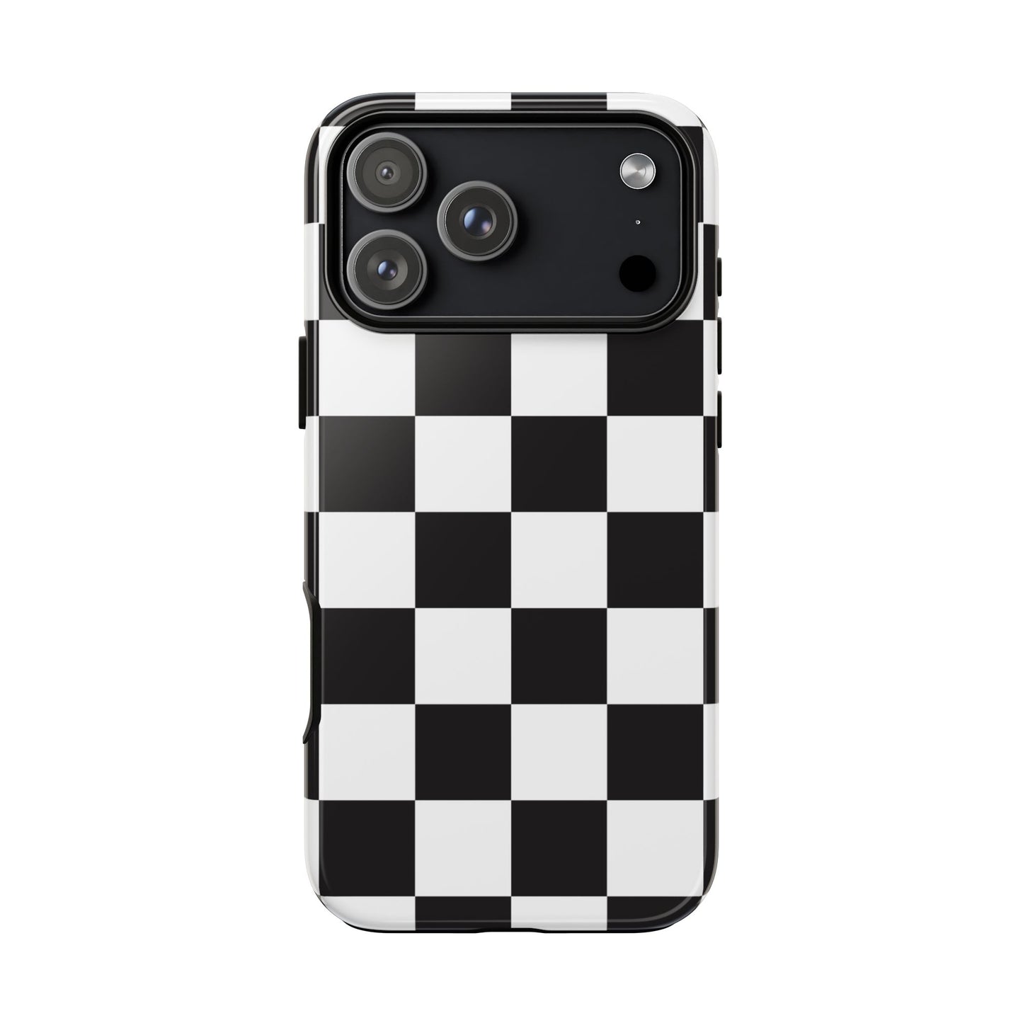 Black and White Checker iPhone Case, Stylish iPhone Cover for Teens, Holiday Gift, Unique Mobile Accessories, Tough Protection