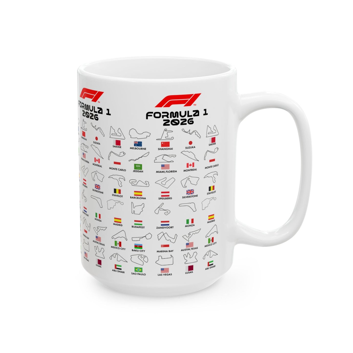Formula One 2026 Mug, F1 Race Track Coffee Cup, Grand Prix Fan Gift, Motorsport Mug, Racing Dad Gift, Auto Lover Cup