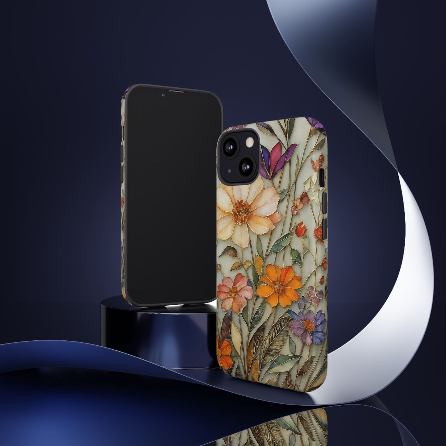 Phone case For iPhone & Samsung, Wildflower Mosaic MagSafe iPhone Case: Botanical Floral Design iPhone