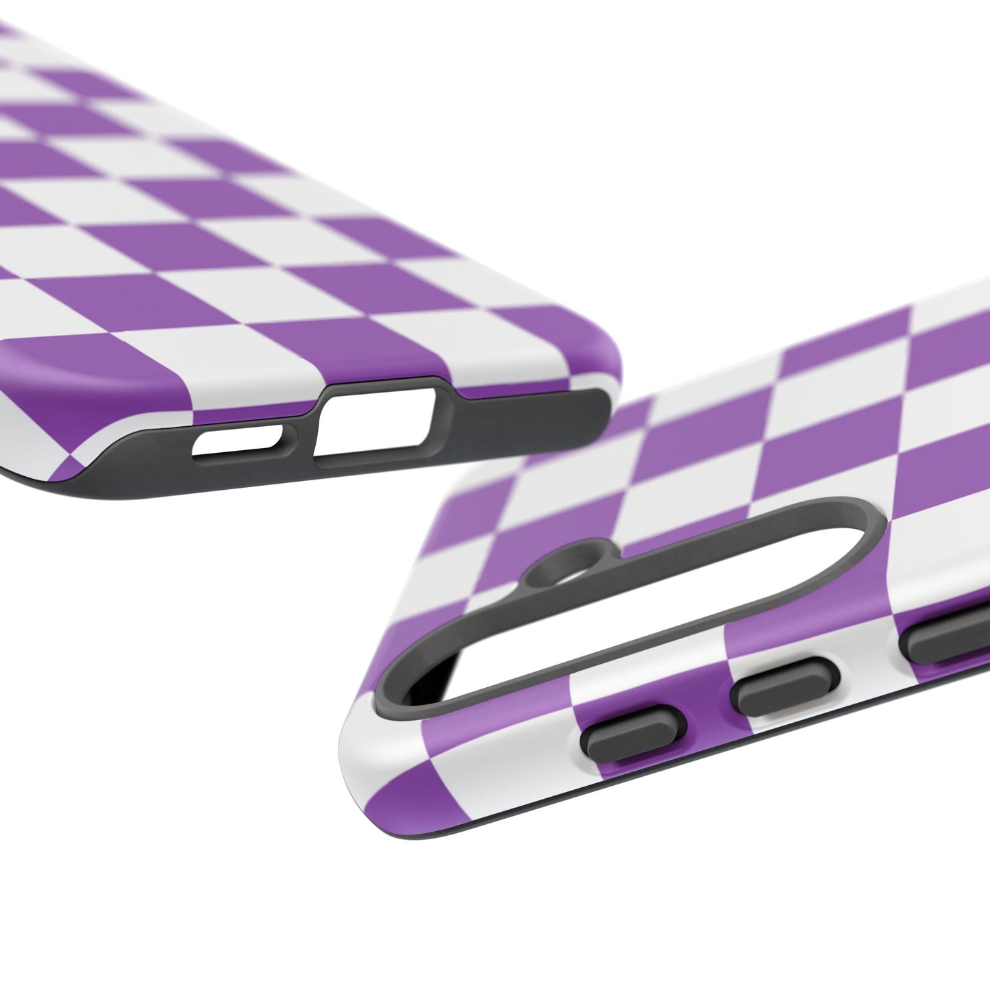 Purple Checkered Phone Case, Samsung Galaxy S25, S25 Plus, S24, S24 Plus, S24 Ultra, S23, S22, S22 Plus, S21 Ultra, S21 FE, S20+