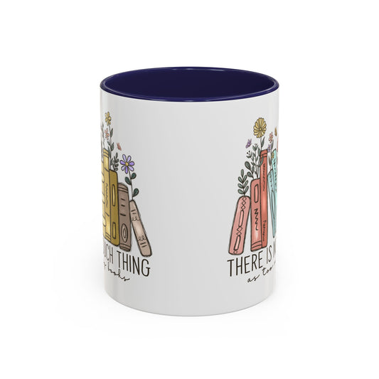 There Is No Such Thing As Too Many Books Mug, Book Lover Accent Coffee Cup, Reading Mug, Floral Bookstack Gift, Cozy Reader Ceramic Mug
