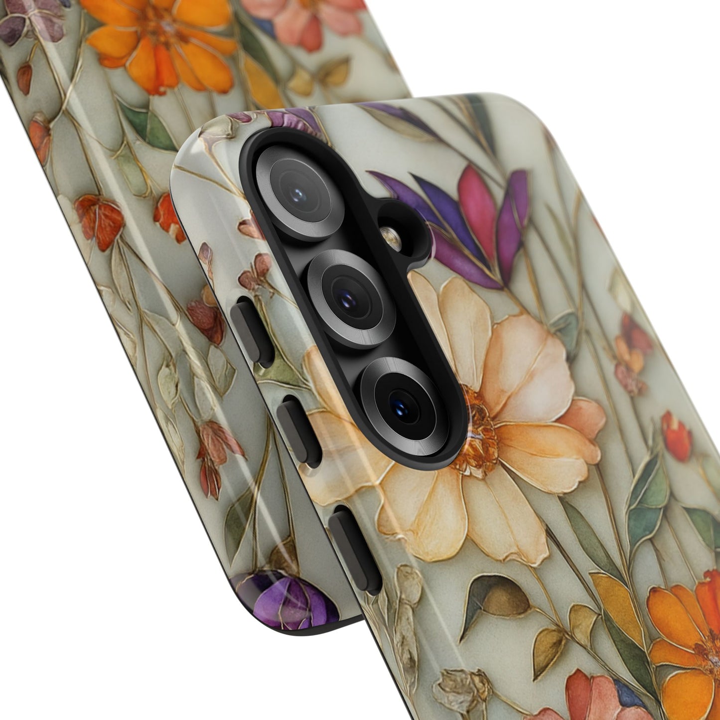 Phone case For iPhone & Samsung, Wildflower Mosaic MagSafe iPhone Case: Botanical Floral Design iPhone
