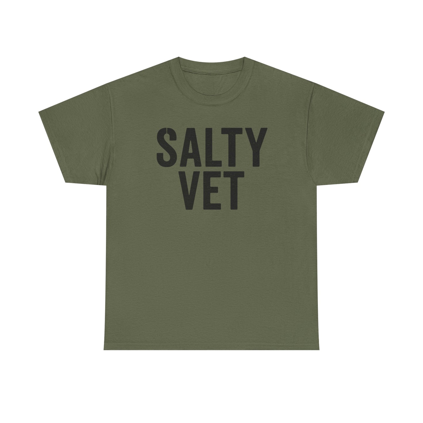 Salty Vet Unisex Heavy Cotton Tee, Funny Gift For Veteran, Casual Shirt, Animal Lover Apparel, Unique Gift for Veterinarians