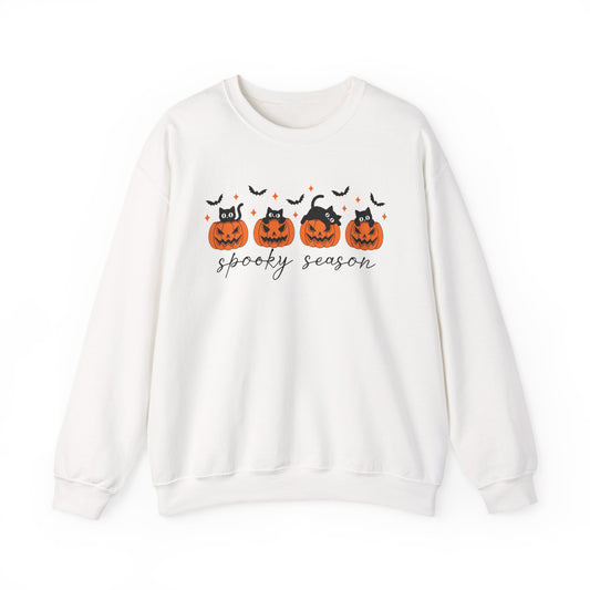 Spooky Season Crewneck Sweatshirt, Halloween Gift, Cozy Fall Apparel, Unisex Sweatshirt, Pumpkin Decor, Bat Lovers