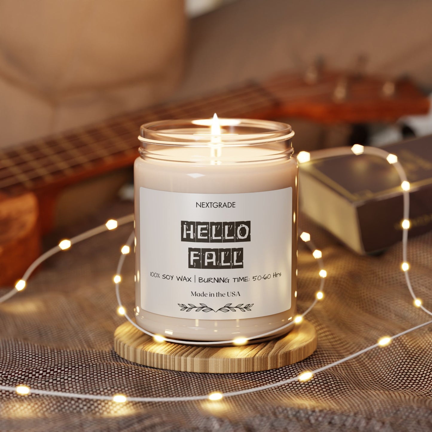Fall Themed Scented Soy Candle, Cozy Home Decor, Autumn Aromatherapy, Hello Fall, Gift for Thanksgiving, Eco-Friendly Candle