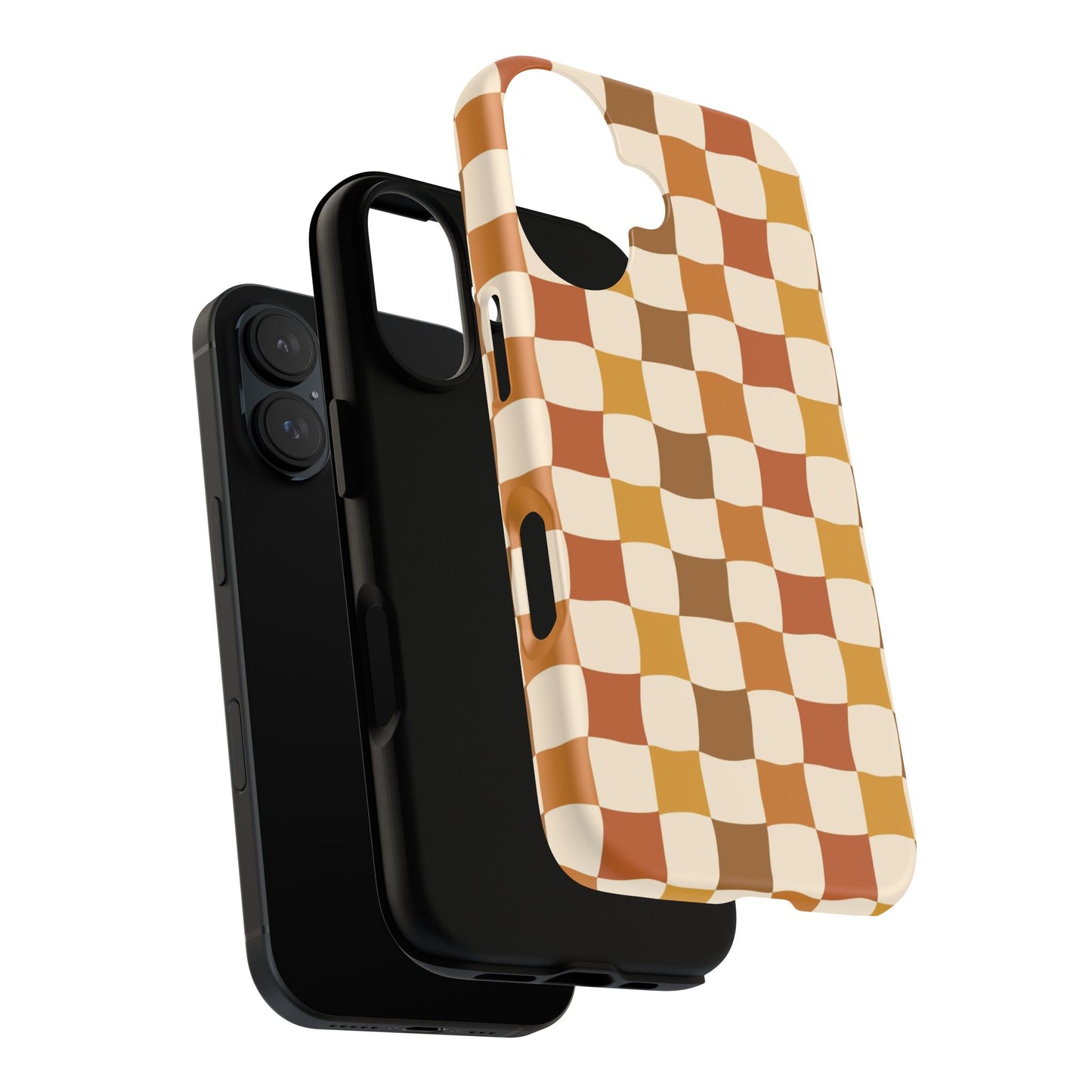 Boho Checked Phone Case, Checkerboard Design, Durable Protection, Phone Cover, Phone case For iPhone and Samsung, Trendy Phone Cover