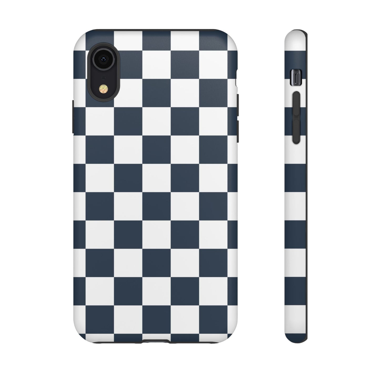 Navy Checkerboard Phone Case, iPhone 17 Pro, 17, 16, 15, 14, 13, 12, 11, X, XR, XS MAX, Tough Case for iPhone