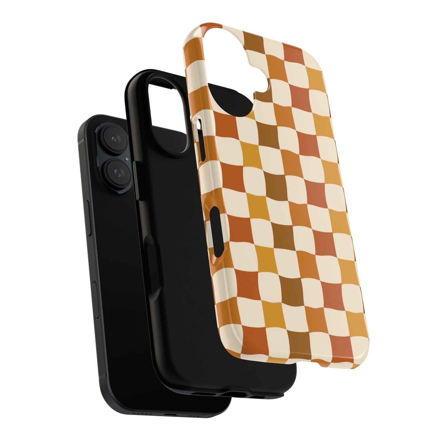 Boho Checked Phone Case, Checkerboard Design, Durable Protection, Phone Cover, Phone case For iPhone and Samsung, Trendy Phone Cover