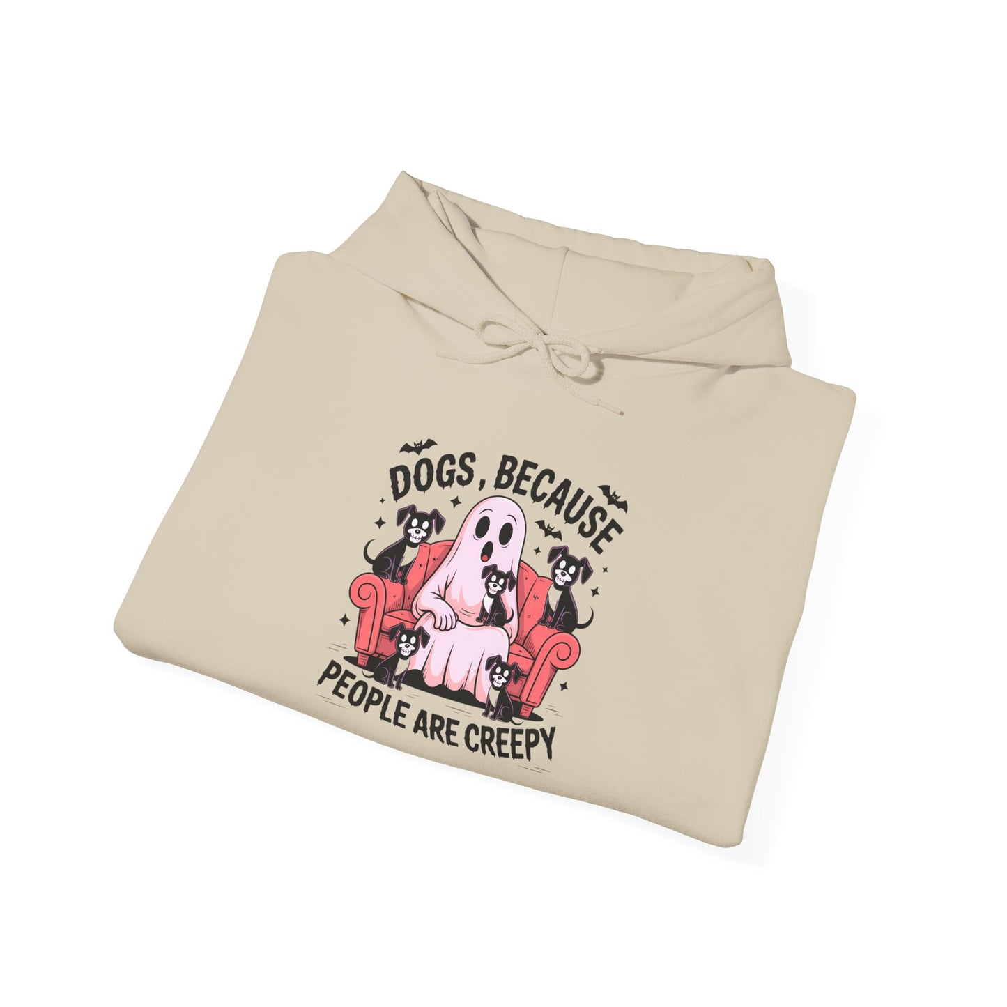 Creepy Dogs Sweatshirt Hoodie- Unisex Heavy Blend Hoodie, Funny Gift for Dog Lovers, Cozy Fashion, Pet Owner Apparel, Halloween Theme