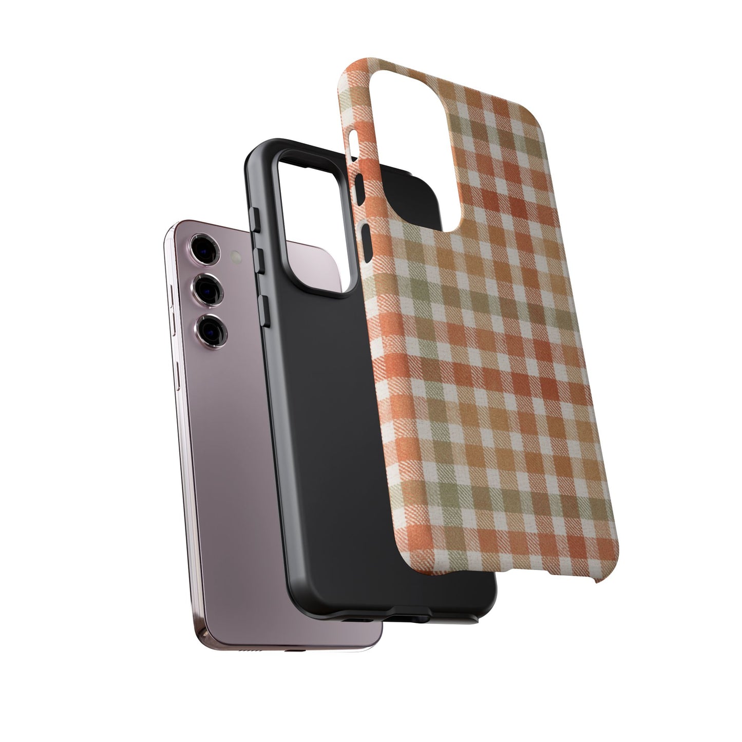 Boho Checkered Phone Case | Neutral Aesthetic Plaid Case | Retro Minimalist Check Design | iPhone Cover | Samsung Cover