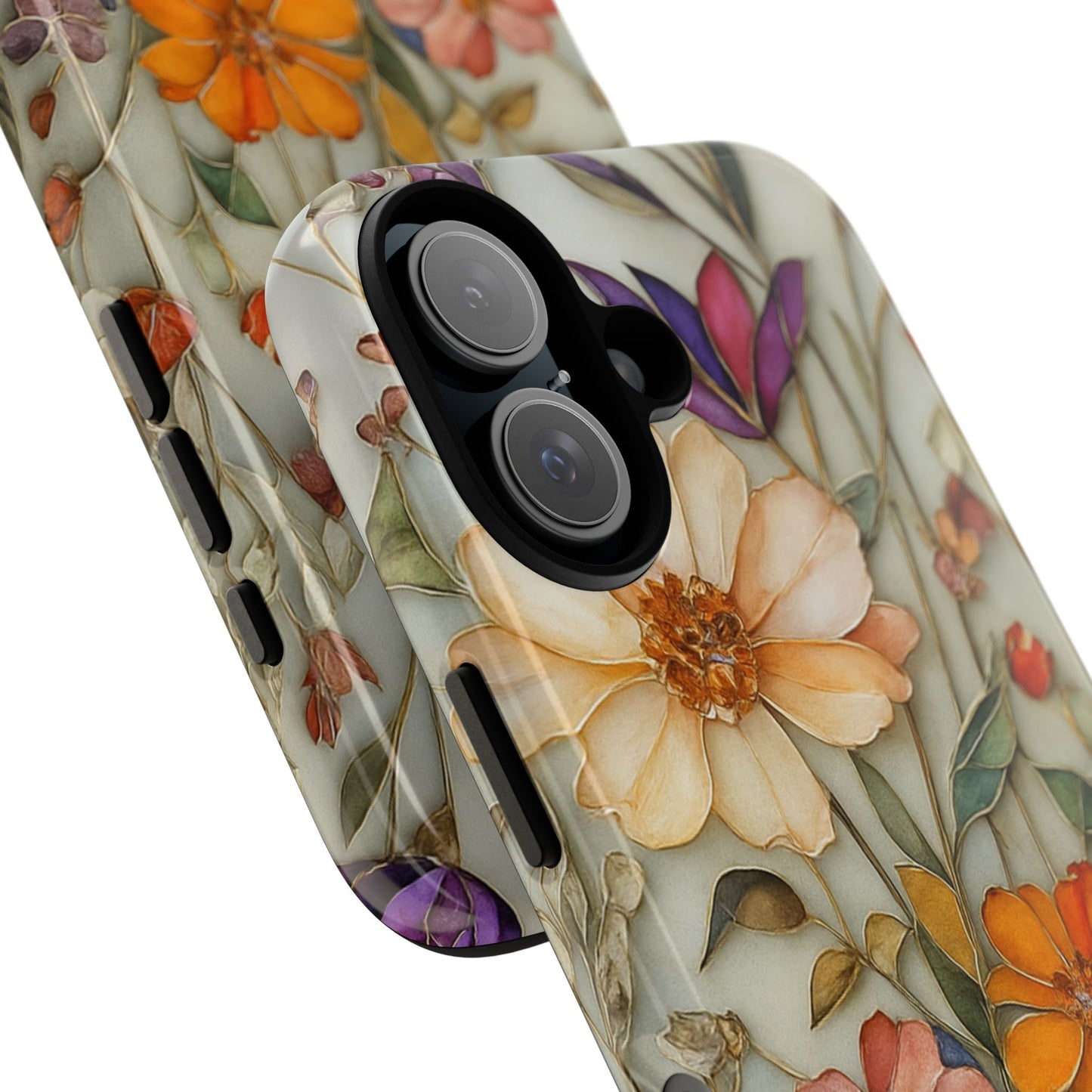 Phone case For iPhone & Samsung, Wildflower Mosaic MagSafe iPhone Case: Botanical Floral Design iPhone