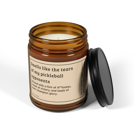 Pickleball Scented Candle - Smells like the tears of my opponents, Funny Gift, Home Decor, Athlete Gift, Unique Candle