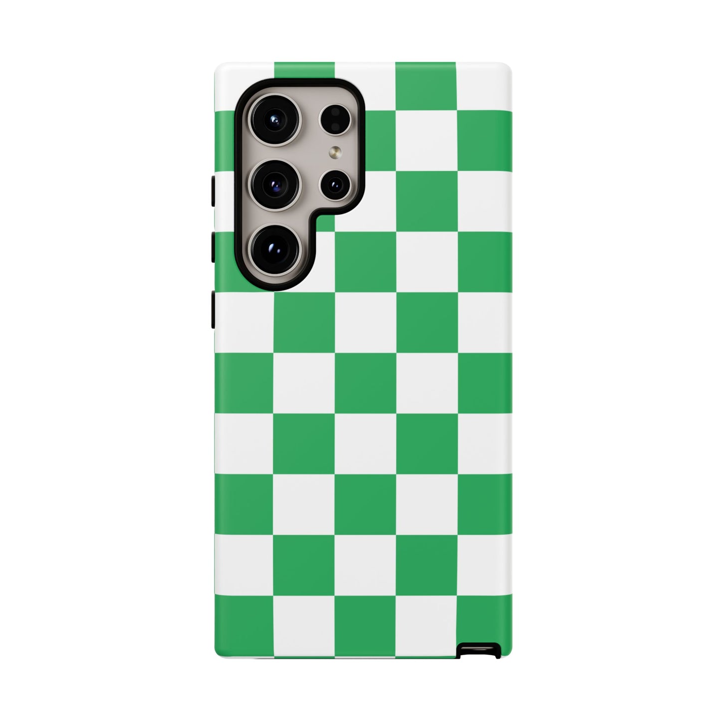 Green Checkered Phone Case, Phone Cases Samsung Galaxy S25, S25 Plus, S24, S24 Plus, S24 Ultra, S23, S22, S22 Plus, S21 Ultra, S21 FE, S20+