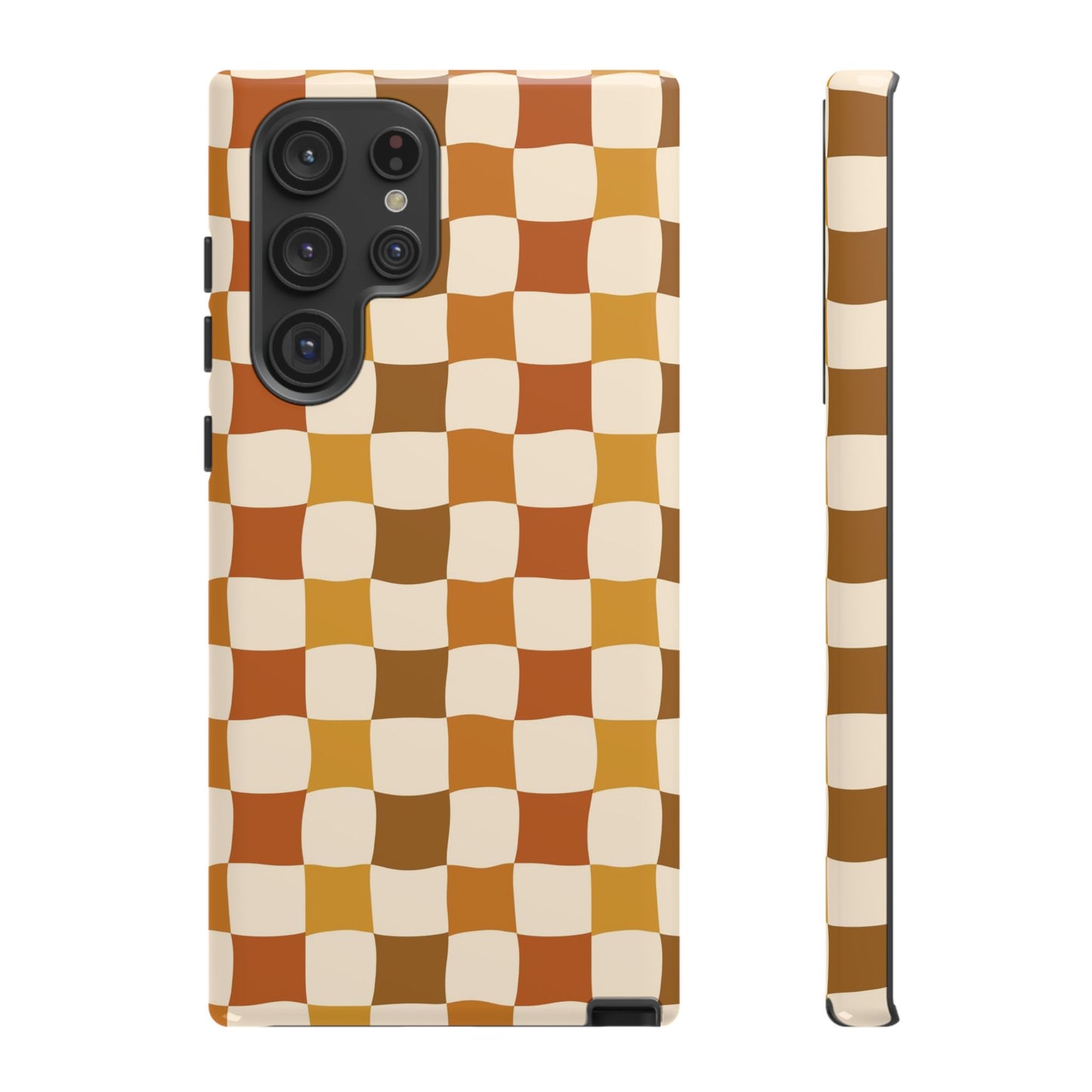Boho Checked Phone Case, Checkerboard Design, Durable Protection, Phone Cover, Phone case For iPhone and Samsung, Trendy Phone Cover