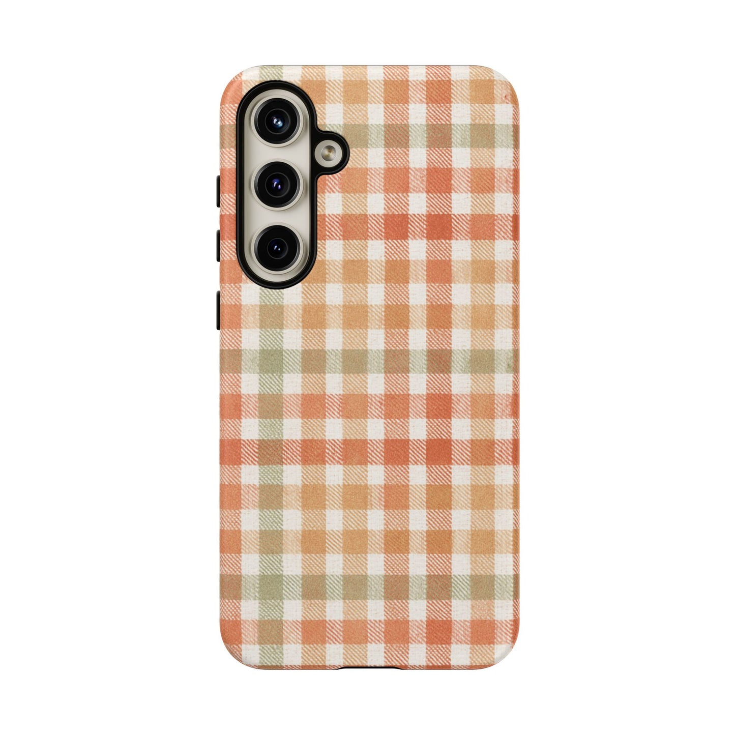 Boho Checkered Phone Case | Neutral Aesthetic Plaid Case | Retro Minimalist Check Design | iPhone Cover | Samsung Cover
