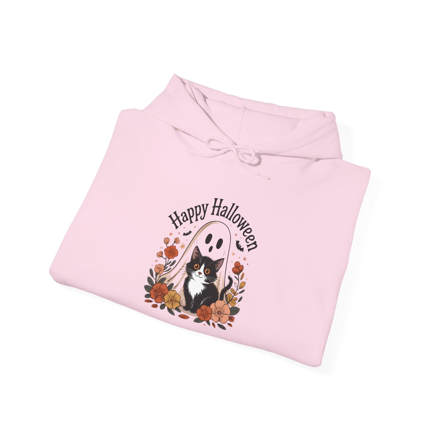 Happy Halloween Cat Hoodie, Cozy Sweatshirt hoodie for Fall Celebrations, Halloween Costume, Gift for Cat Lovers, Autumn Layering