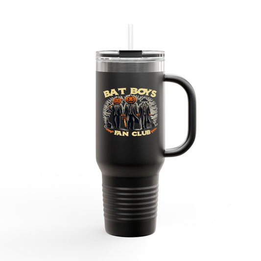 Halloween Themed Insulated Travel Mug, Bat Boys Fan Club, Perfect for Outdoor Adventures, Trick-or-Treating, Gift for Friend