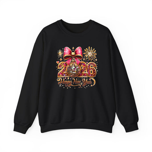 Happy New Year 2026, Trendy New Years, Red And Gold Sequins Glitter Faux Sparkly New Year Shirt, Hello 2026