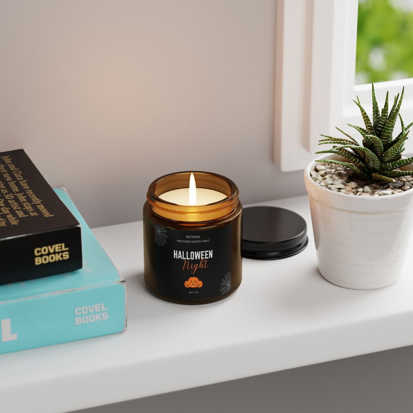 Halloween Night Scented Soy Candle, Fall Decor, Spooky Home Fragrance, Pumpkin Spice Candle, Autumn Gift, Party Centerpiece