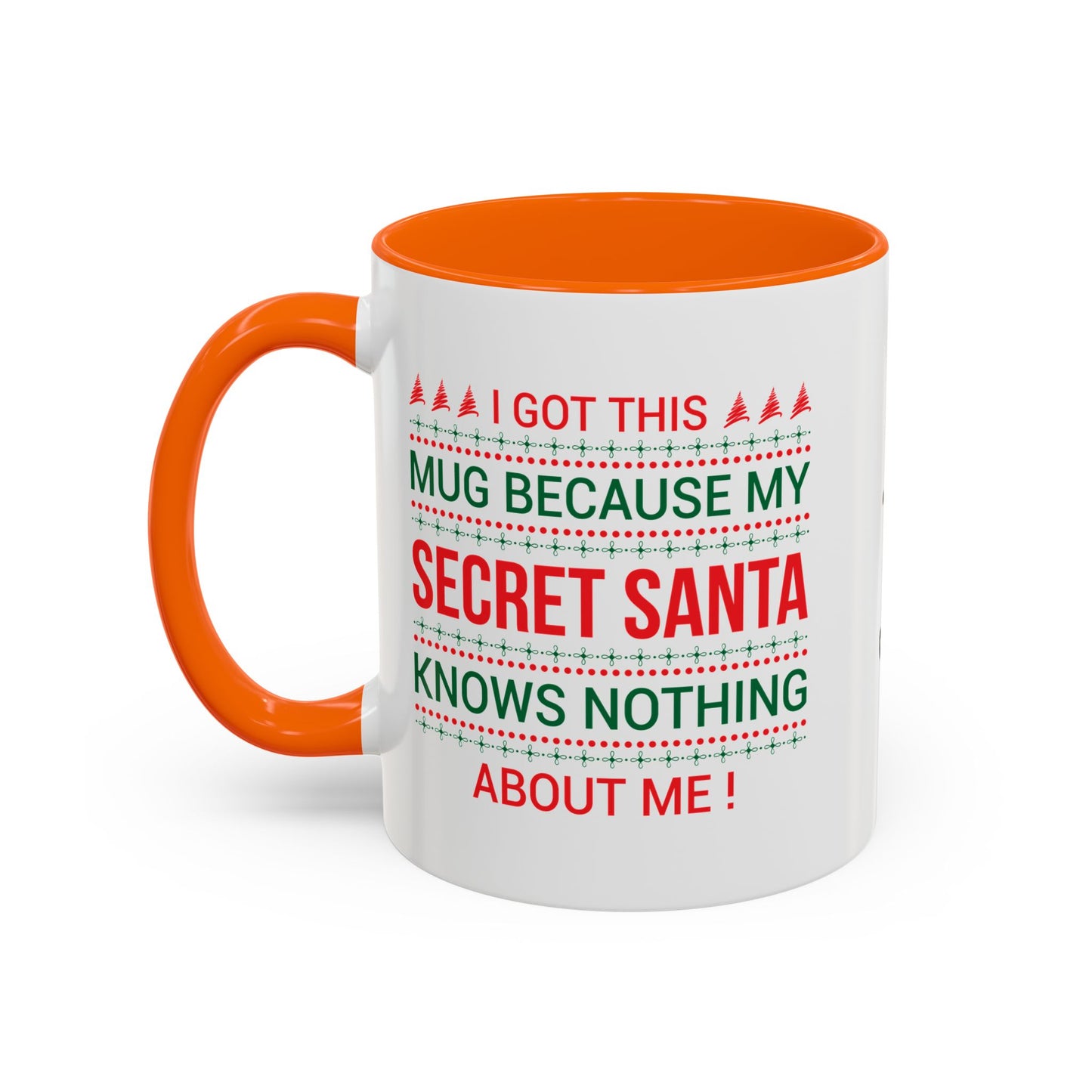 Personalized Secret Santa Accent Coffee Mug, Holiday Gift, Funny Christmas Mug, Unique Office Secret Santa Gift, Custom Drinkware