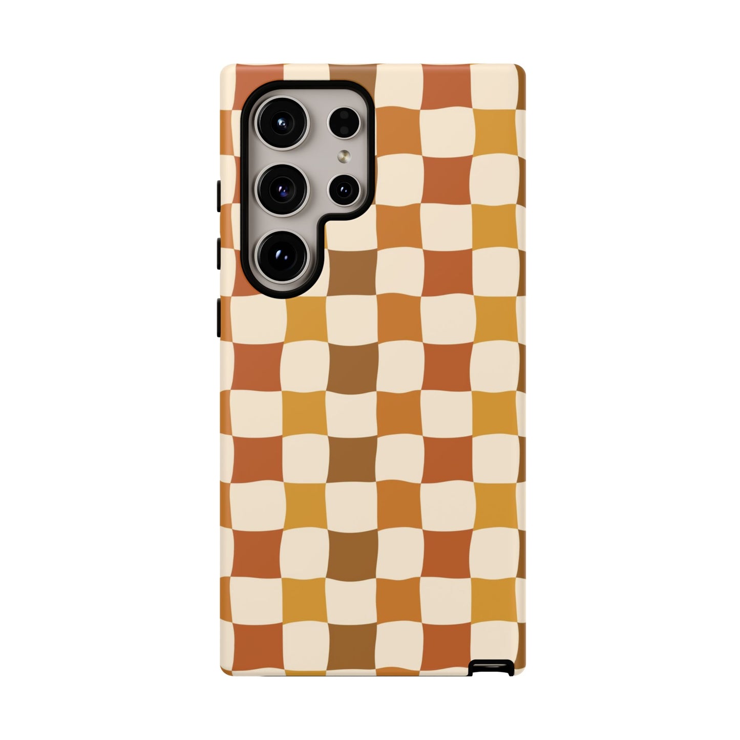 Boho Checked Phone Case, Checkerboard Design, Durable Protection, Phone Cover, Phone case For iPhone and Samsung, Trendy Phone Cover