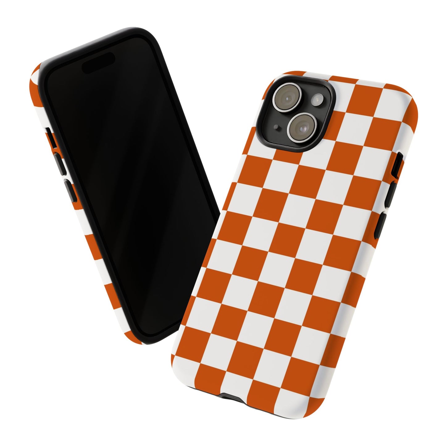 Checkered Phone Case, Checkered Phone Case - iPhone 17 16 15 14 13 12 11 Pro Max  - Trendy Black and Brown Checkerboard
