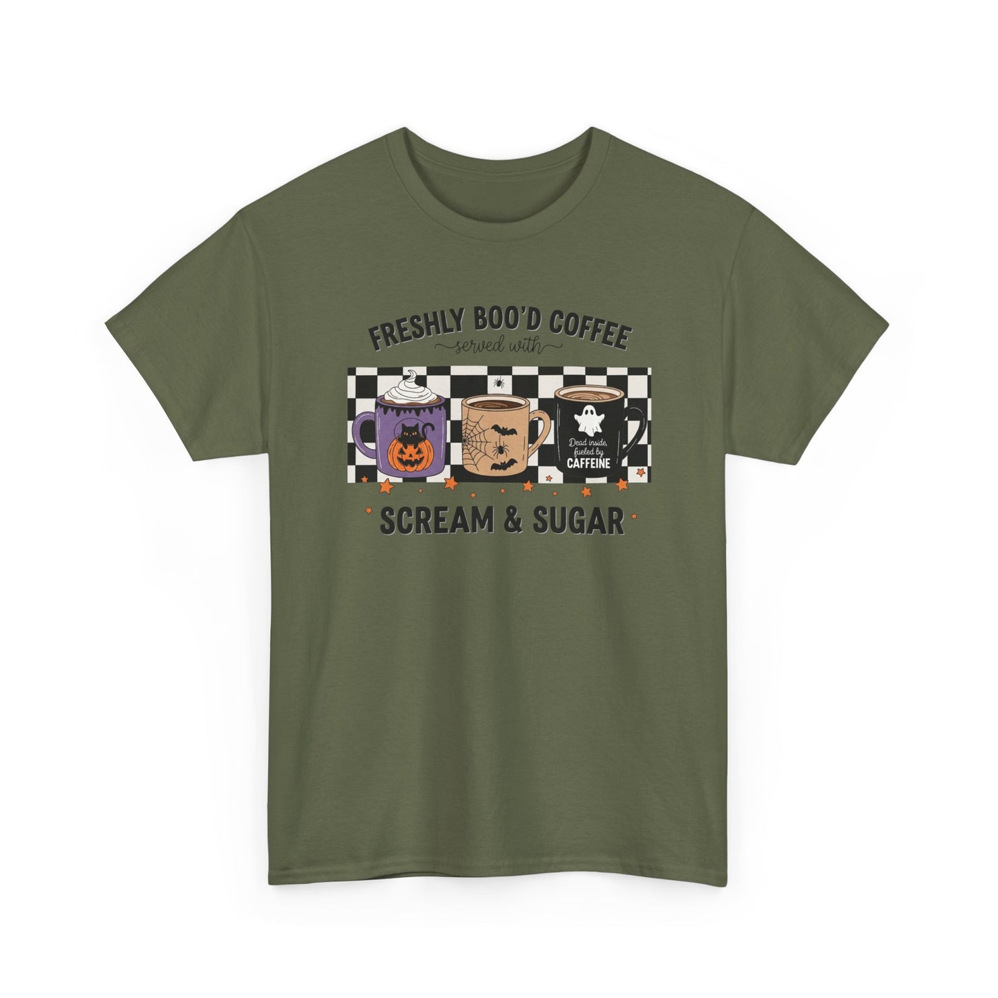 Coffee Lover Tee, Freshly Boo'd Coffee, Halloween Gift, Soft Cotton T-Shirt, Perfect for Fall Celebrations, Unique Graphic Tee