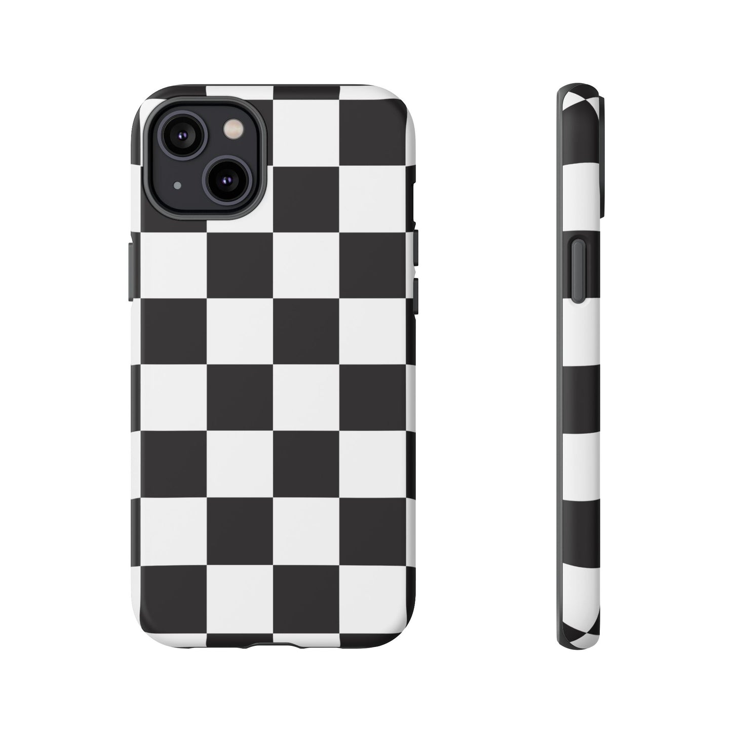 Black and White Checker iPhone Case, Stylish iPhone Cover for Teens, Holiday Gift, Unique Mobile Accessories, Tough Protection