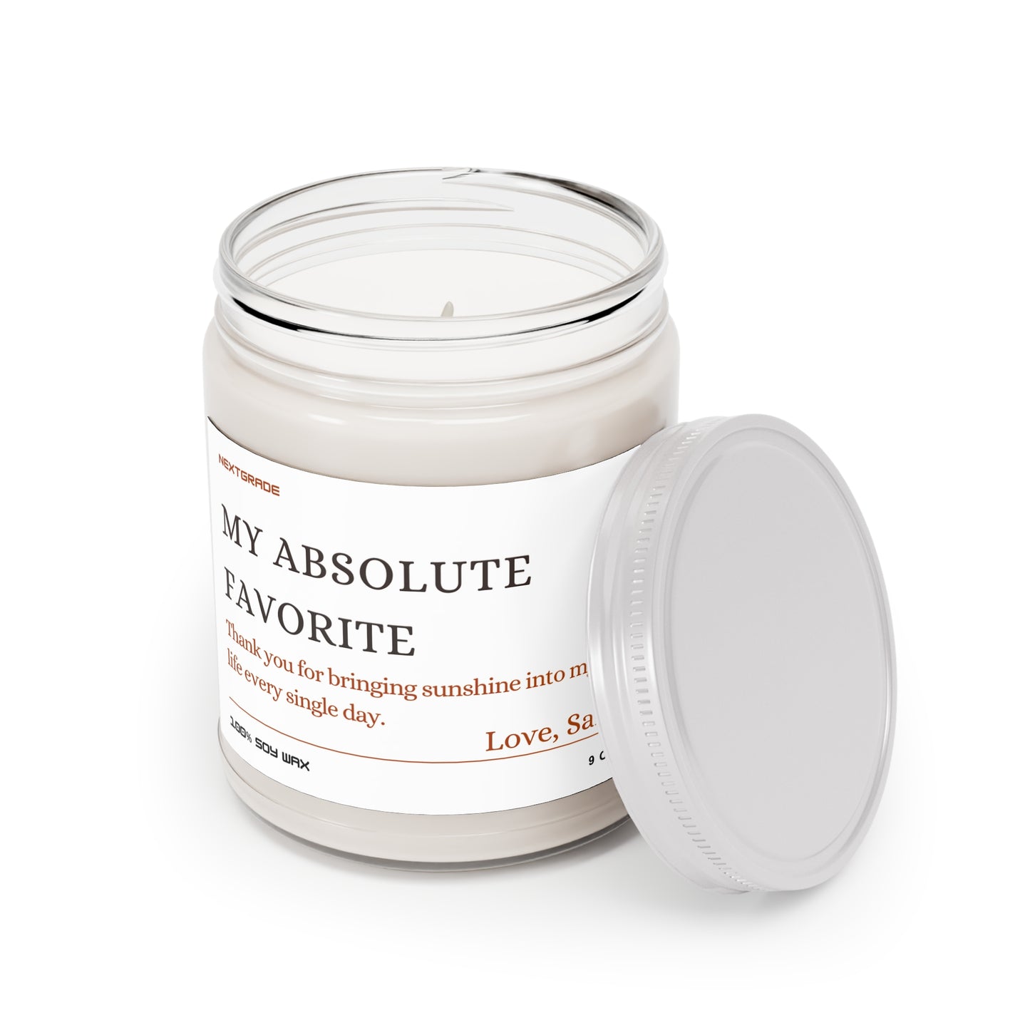 Personalized “My Absolute Favorite” Soy Candle – Scented Aromatherapy Candle, Unique Birthday Gift, Cozy Home Décor, 50–60 Hour Burn