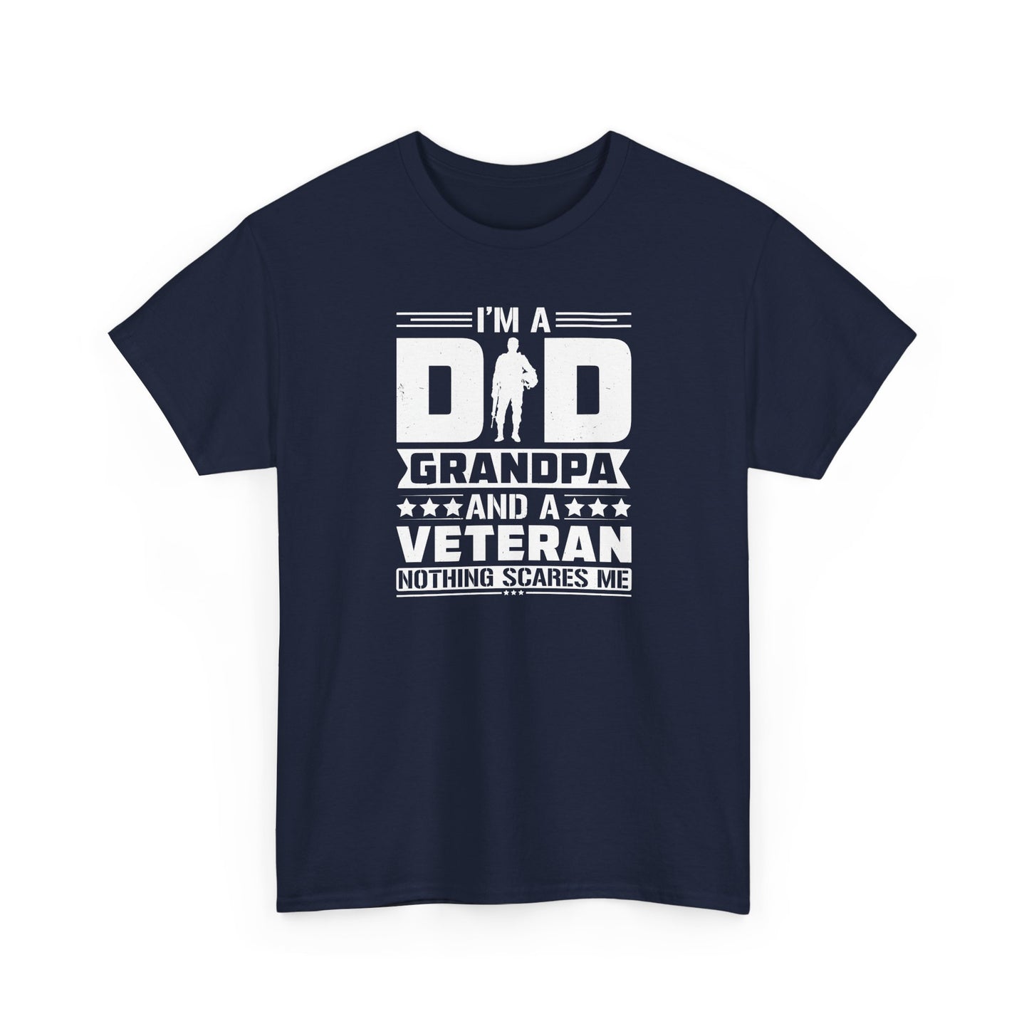 Funny Veteran Grandpa Cotton T-Shirt, Perfect Gift for Father's Day, Military Families, Memorial Day, Patriotic Shirt, Military Pride