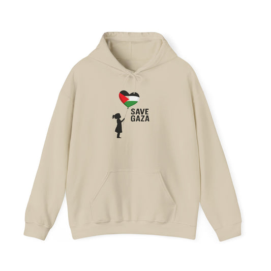 Unisex Heavy Blend Hooded Sweatshirt, Save Gaza, Statement Hoodie, Comfortable Casual Wear, Gift for Activists, Peace Supporters