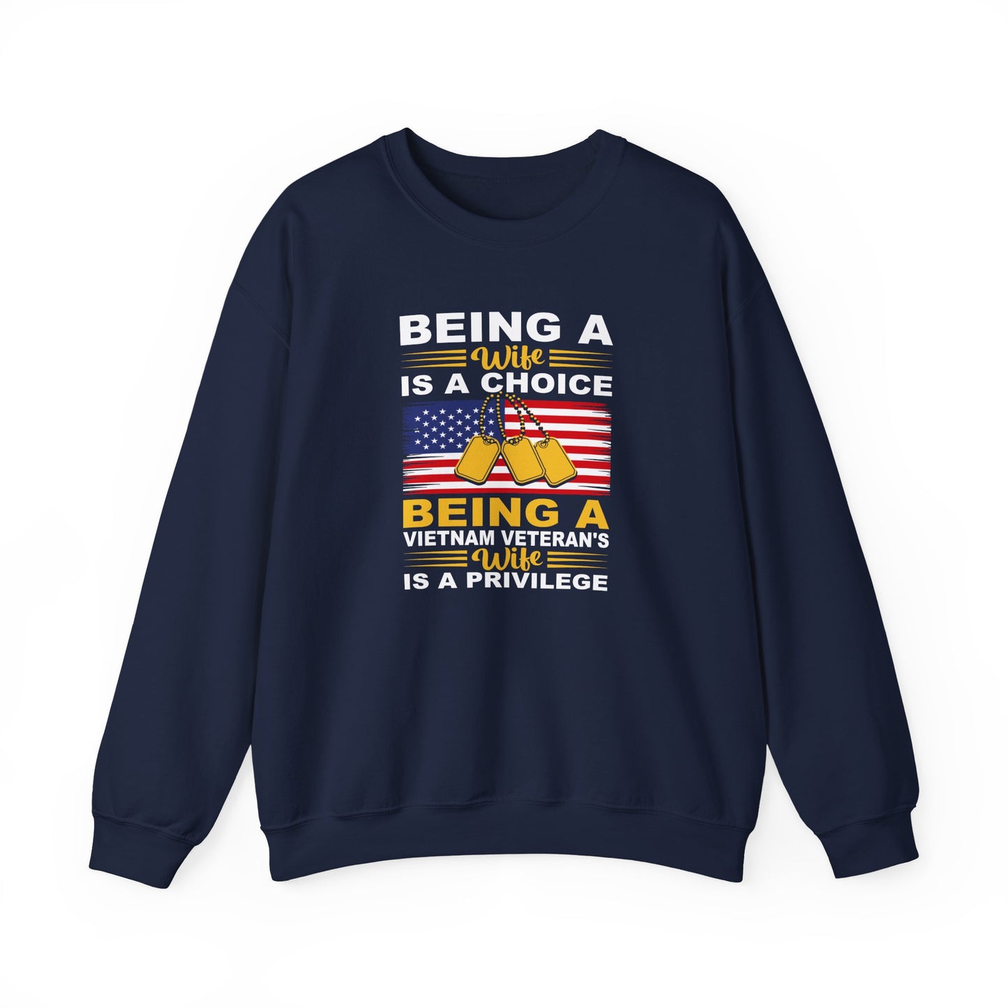Vietnam Veteran Spouse Sweatshirt, Patriotic Crewneck, Gift for Veteran's Wife, Military Appreciation Apparel, Remembrance Day Gift