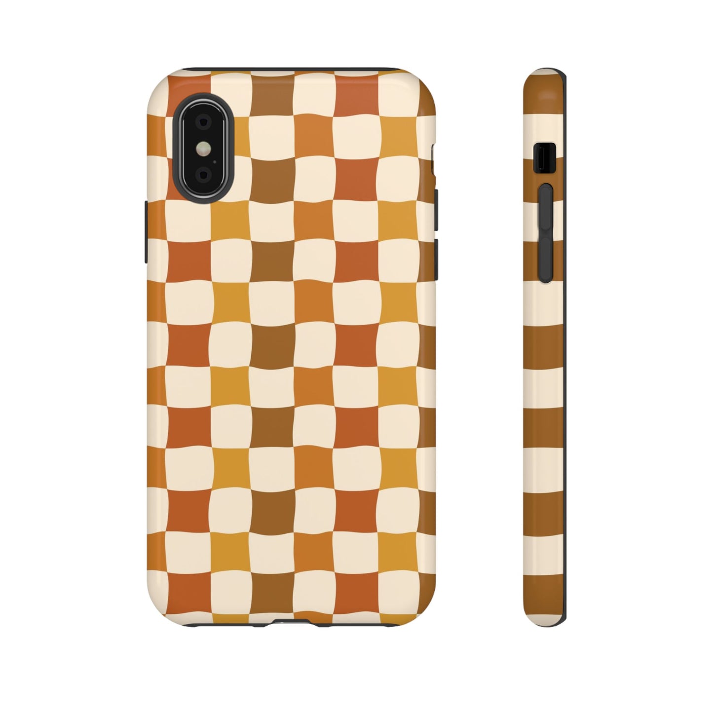 Boho Checked Phone Case, Checkerboard Design, Durable Protection, Phone Cover, Phone case For iPhone and Samsung, Trendy Phone Cover