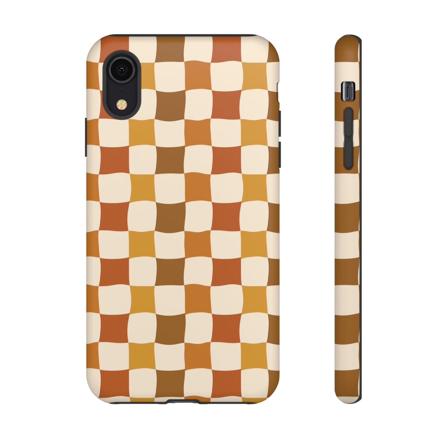 Boho Checked Phone Case, Checkerboard Design, Durable Protection, Phone Cover, Phone case For iPhone and Samsung, Trendy Phone Cover