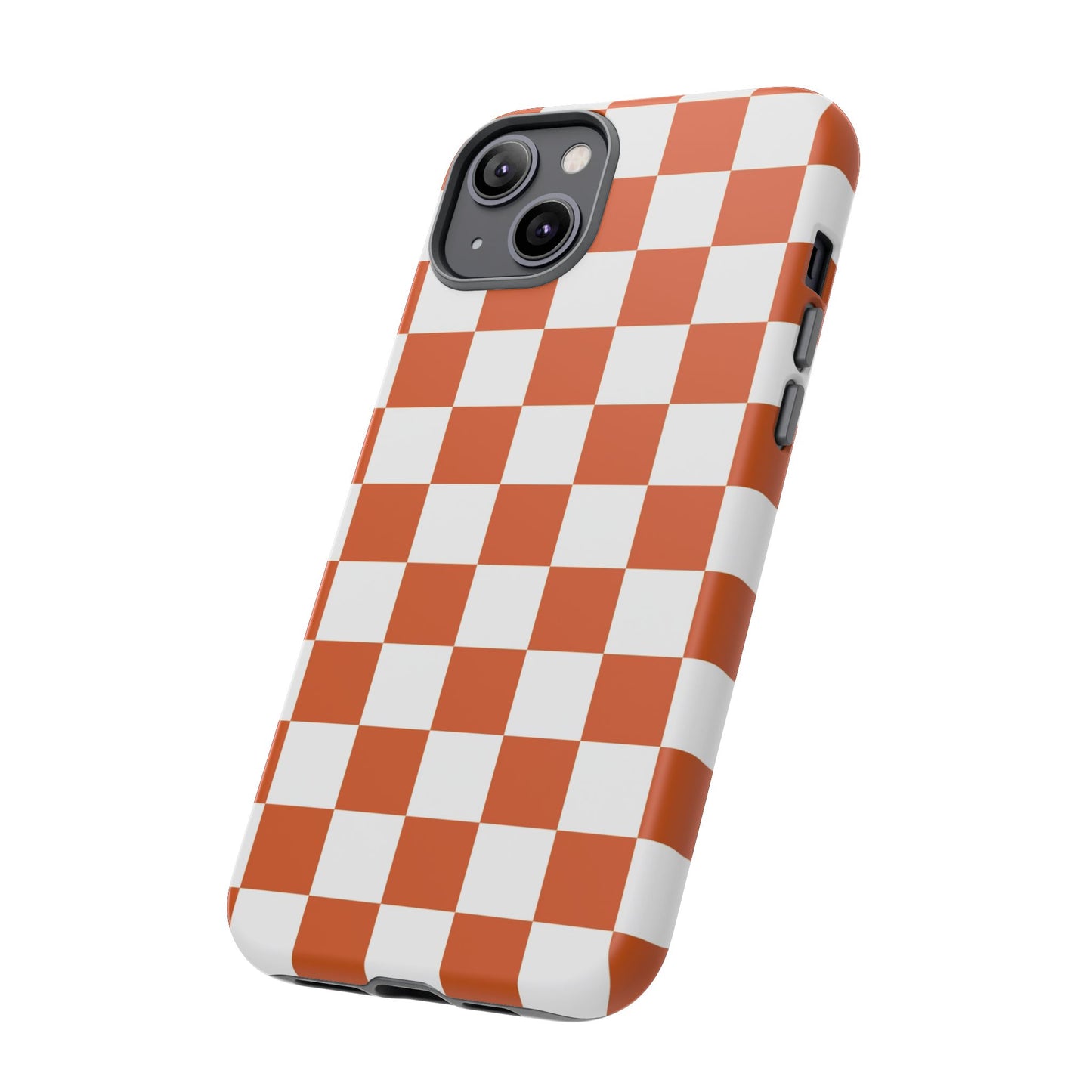 Checkered Phone Case, Checkered Phone Case - iPhone 17 16 15 14 13 12 11 Pro Max  - Trendy Black and Brown Checkerboard