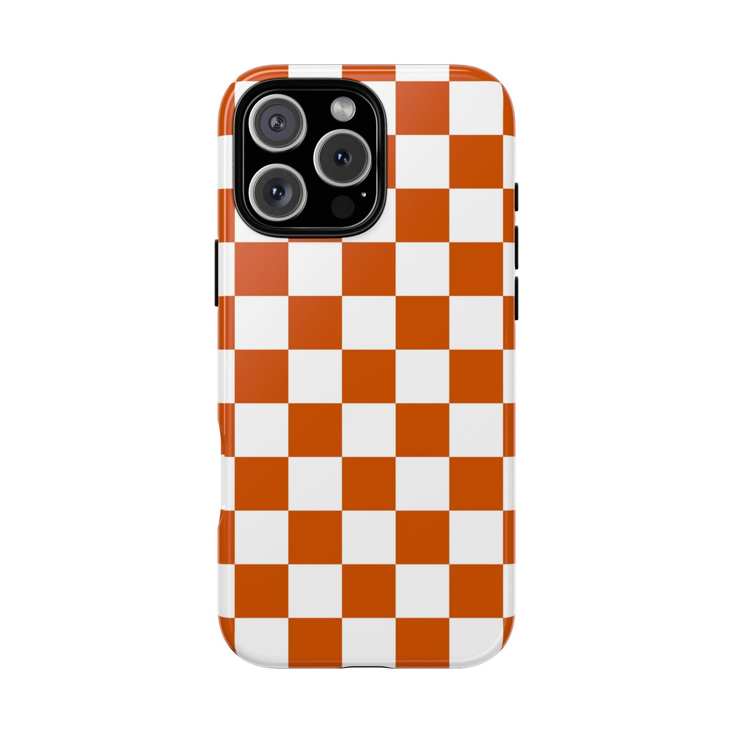Checkered Phone Case, Checkered Phone Case - iPhone 17 16 15 14 13 12 11 Pro Max  - Trendy Black and Brown Checkerboard