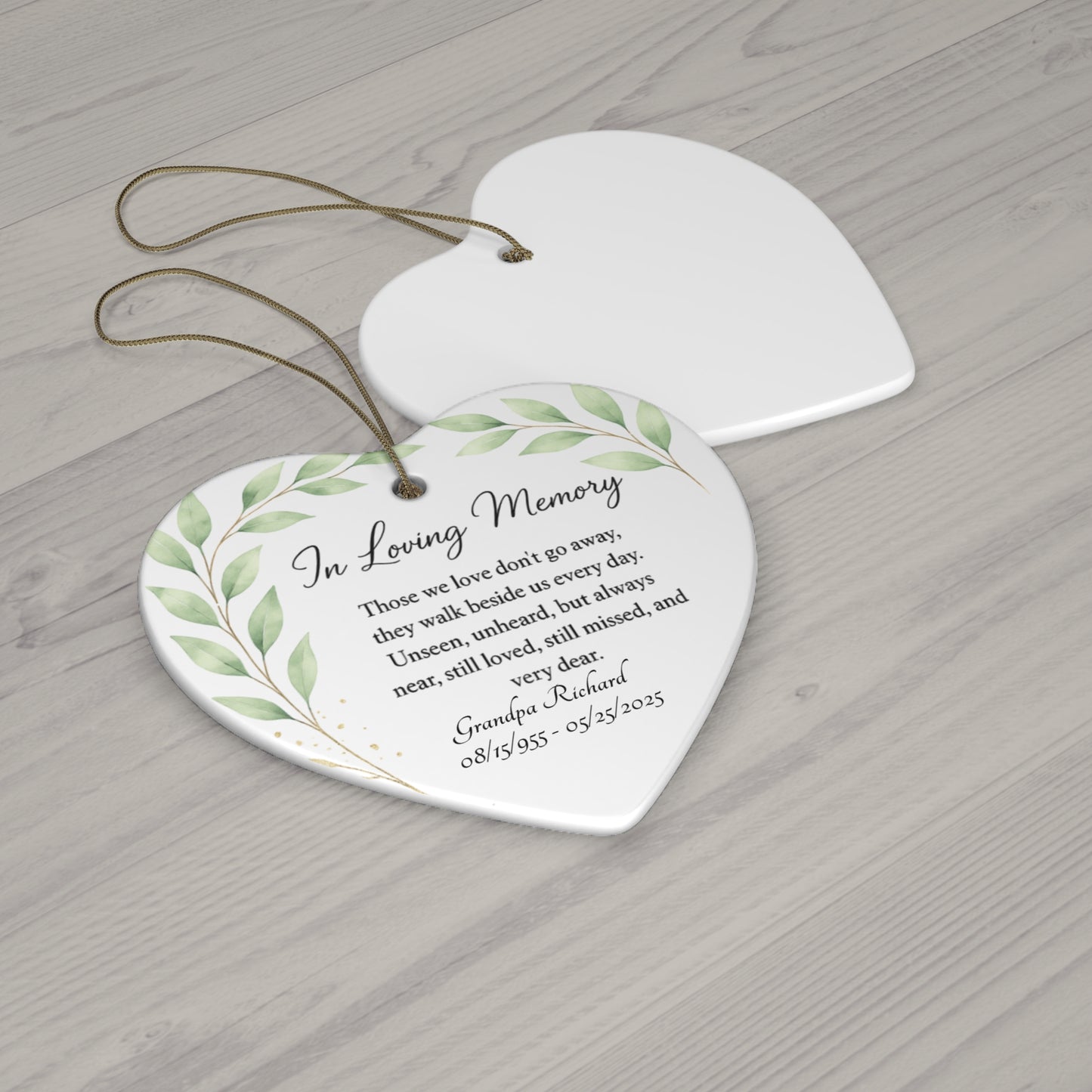 Personalized Memorial Christmas Ornament Tribute Decoration for Remembrance, Loss of Loved One Keepsake, Holiday Decoration, Sympathy Gift,