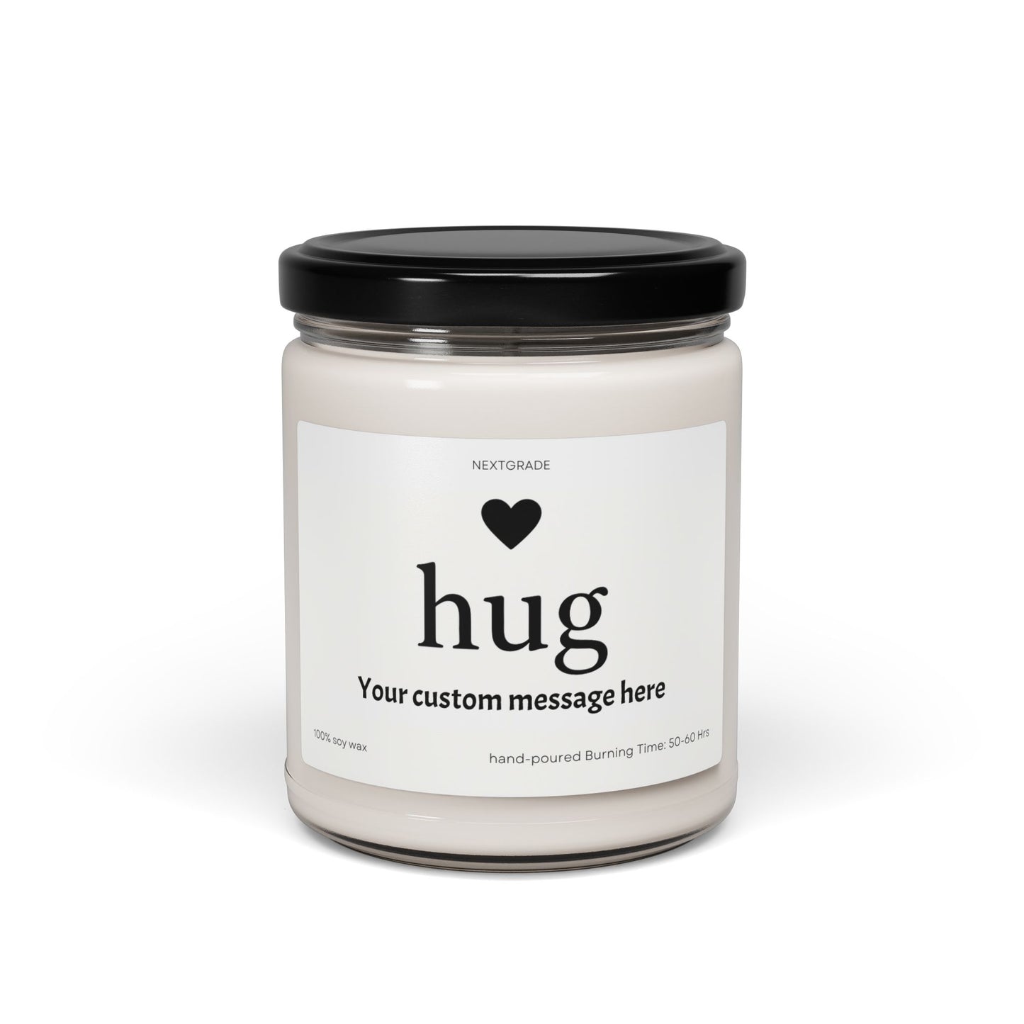 Personalized Scented Soy Candle, Send a Hug Candle, Gift for Friends, Relaxing Aromatherapy, Custom Message Available, Home Decor, Cozy Gift