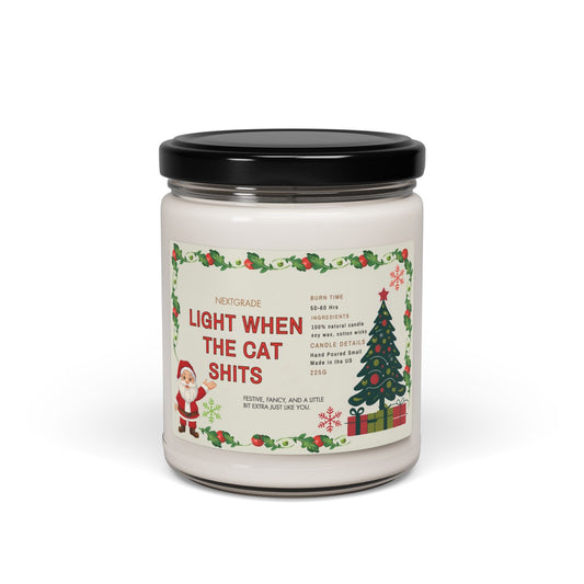 Funny Christmas Candle Gift | Light When the Cat Poops | Hilarious Gift for Cat Owners | Pet Lover Candle | Holiday Home Decor 9oz