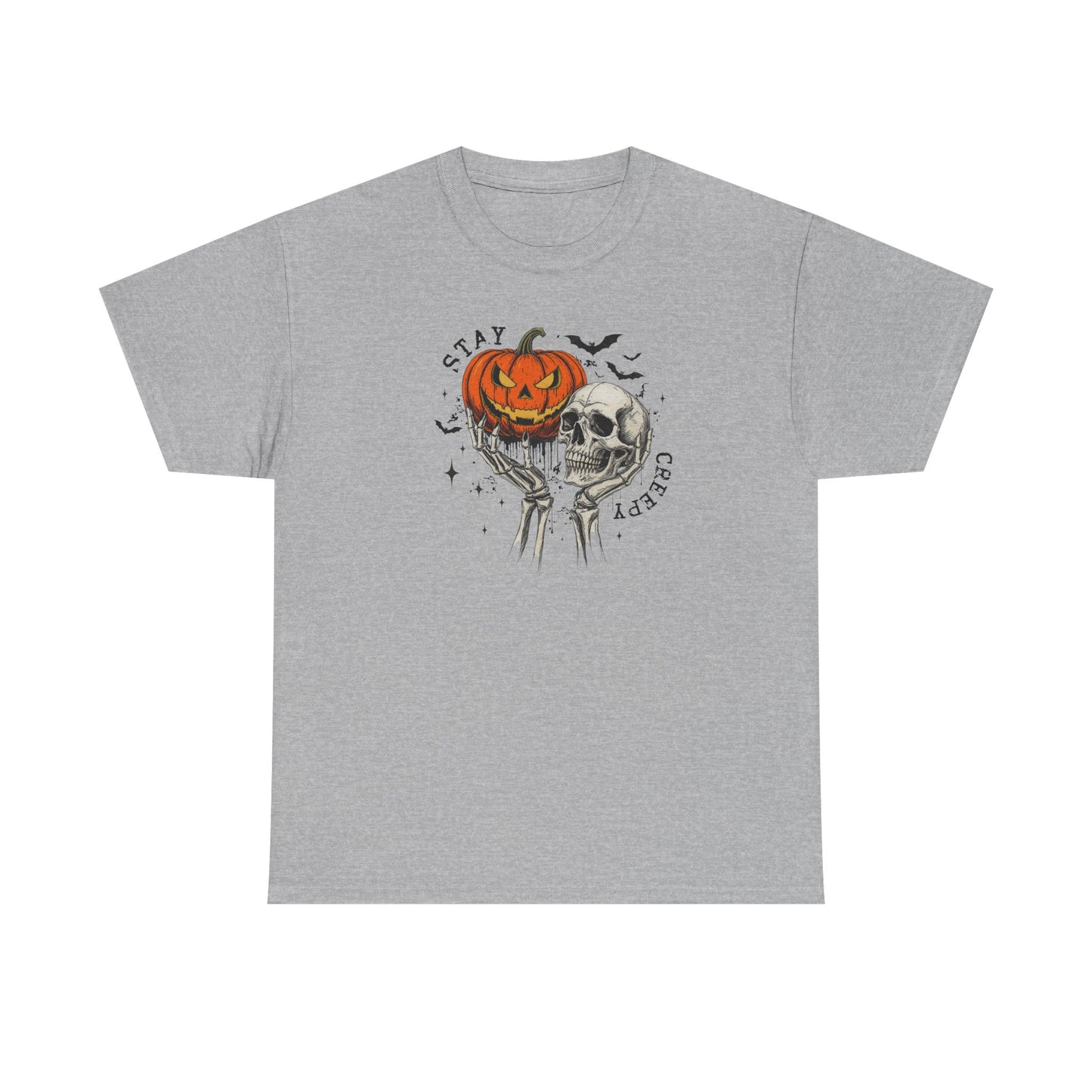 Halloween Skull Pumpkin Tee, Spooky Cotton Shirt, Halloween Costume, Fall Apparel, Gifting for Costume Parties