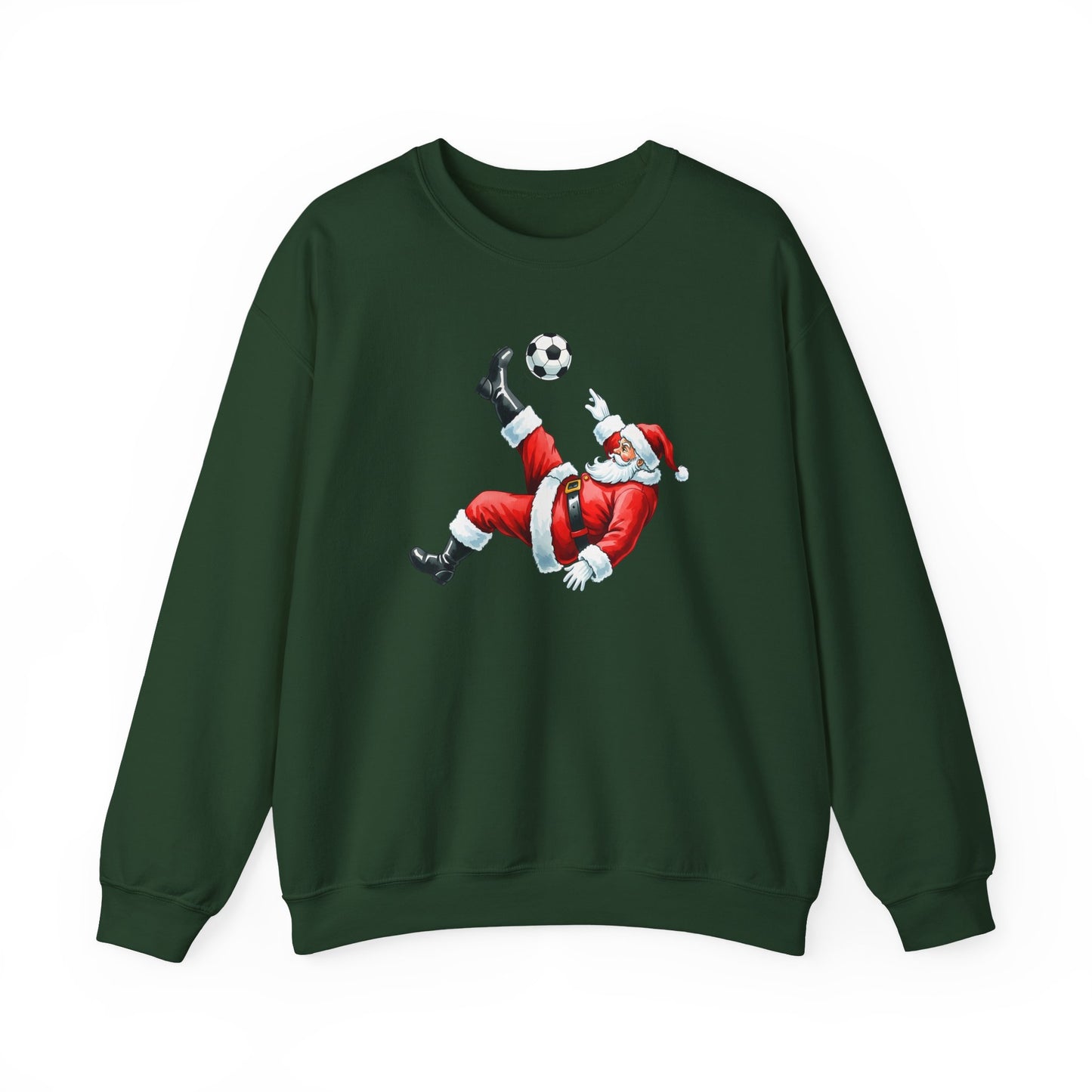 Festive Santa Soccer Crewneck Sweatshirt, Christmas Apparel, Winter Fashion, Holiday Gifts, Sports Lover, Cute Santa Design
