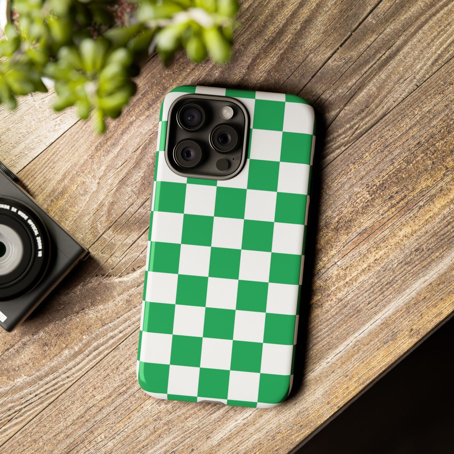Green Checkerboard Phone Case, iPhone 17 Pro, 17, 16, 15, 14, 13, 12, 11, X, XR, XS MAX, Mobile Cover, Gift for Students, Phone Accessory